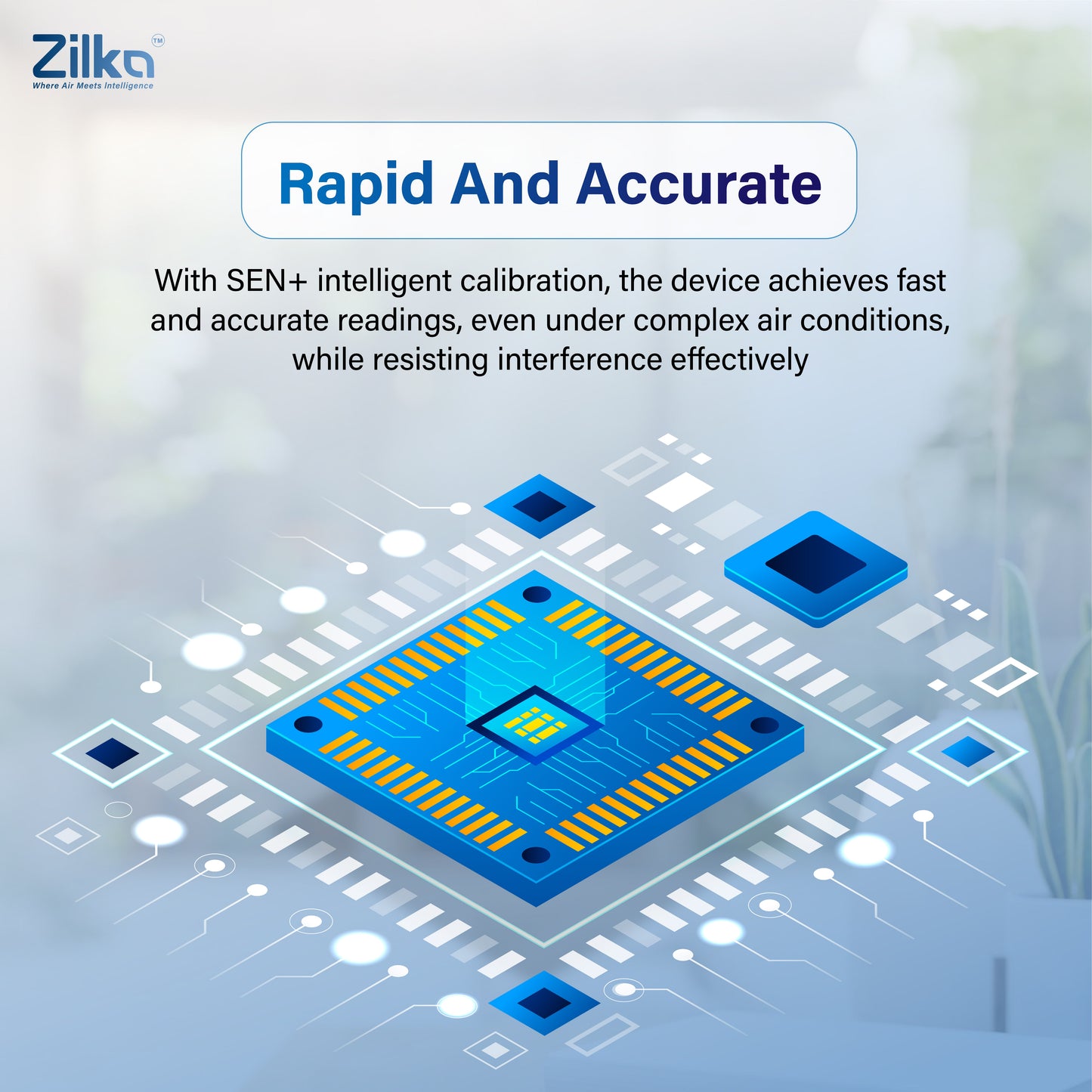 Zilka Indoor Air Quality Monitor | 11-in-1 TVOC Gas Sensor, CO2, HCHO, PM, AQI with Temperature & Humidity | Type-C Rechargeable
