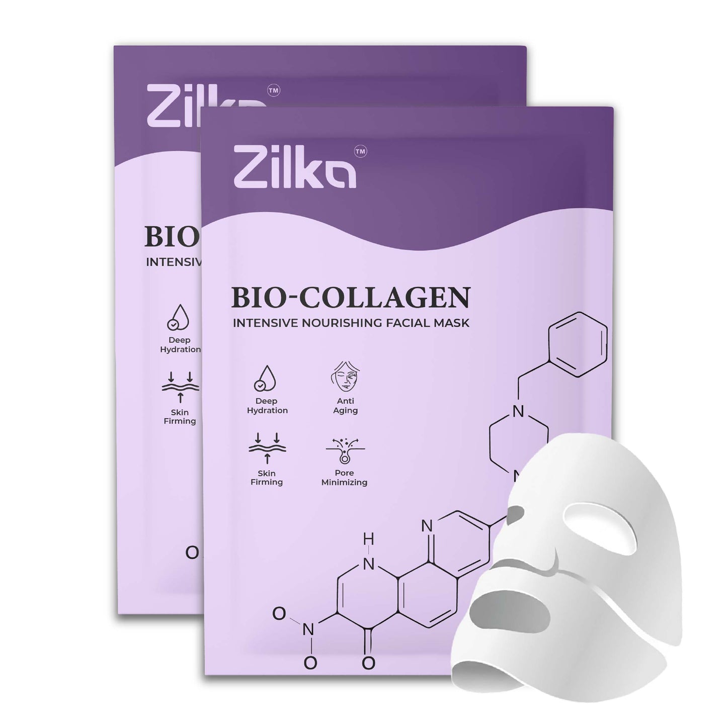 Zilka Bio Collagen Mask for Face (Pack of 2)