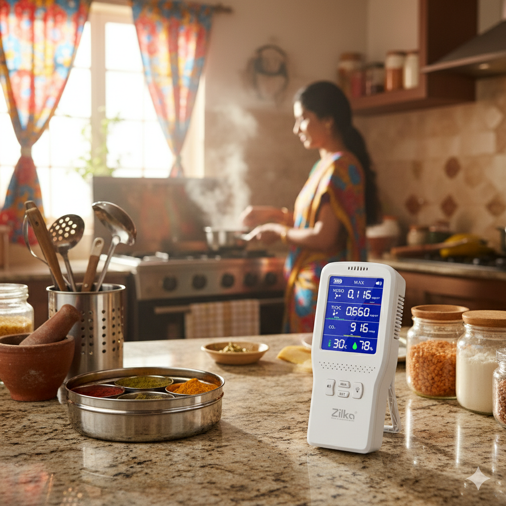 The Unsung Hero & The Silent Threat: Why Every Indian Kitchen Needs an Air Quality Monitor